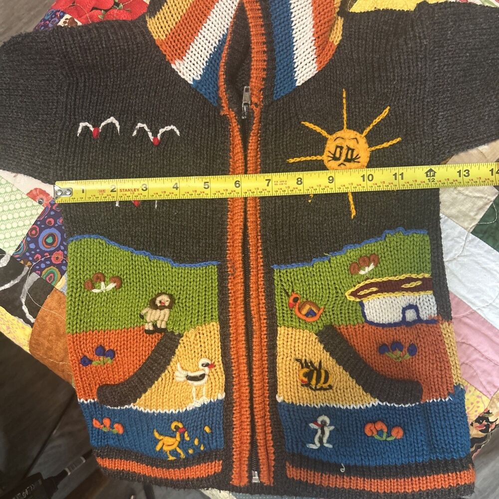 Peruvian Wool Handmade Children’s Sweater Boho Crunchy Granola Cottage - Picture 8 of 10